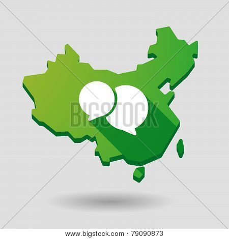 China Map Icon With A Comic Balloon