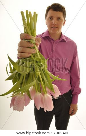 Divertente dare un fiore