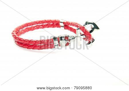 leather skull figure men bracelet