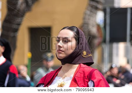 Girl With The Sardinian Typical Costumes