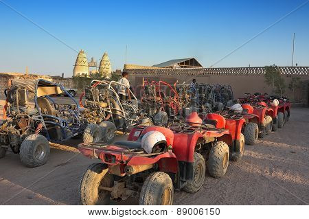 Atv And Buggy Safari In The Parking Lot