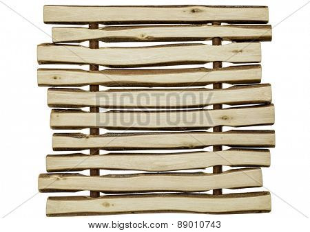 wood bakcground abstract - trivet made of wooden sticks