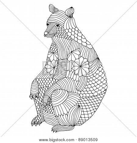 Sitting bear illustration