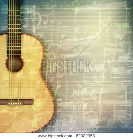 Abstract Grunge Music Background With Acoustic Guitar