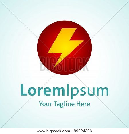 Thunder bolt strength circle nature force vector logo icon