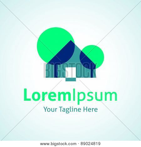 Wild nature real estate simple home vector logo icon