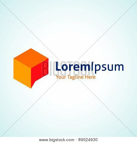 Orange innovation box cube perfect business vector logo icon