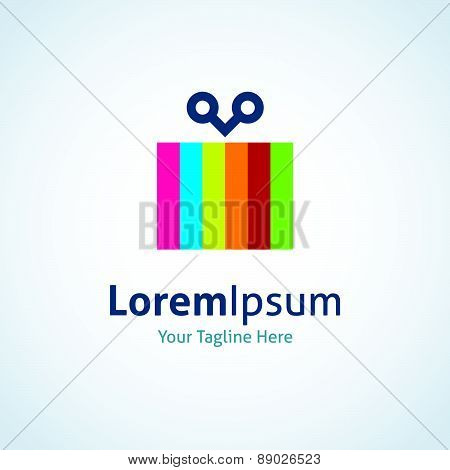 Perfect present gift wrap up vector logo icon