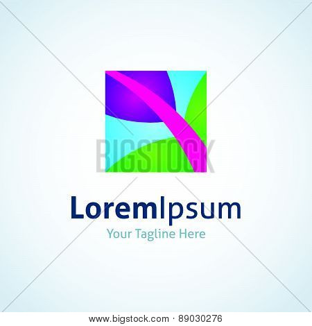 Nature canvas art abstract leaf colorful vector logo icon