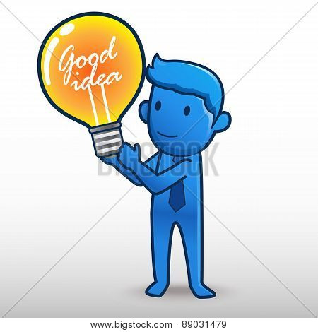 Man holds the bulb