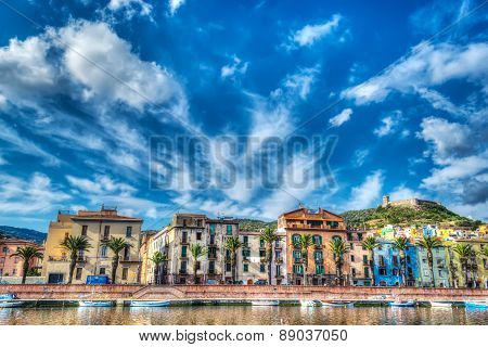 Cloudy Sky Over Temo River In Bosa