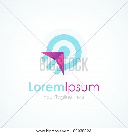 In the center arrow bullseye business element icon logo