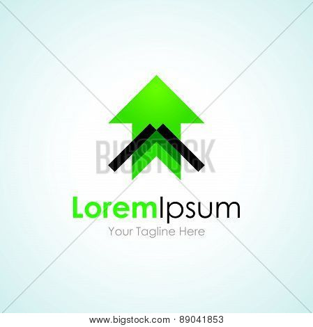 Grow up arrow with class element support icon logo for business