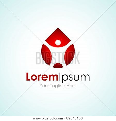 Red men blood droplet simple business icon logo