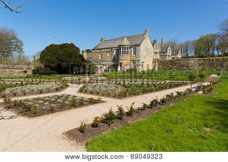 Trerice House Newquay Cornwall England UK beautiful Elizabethan manor house and gardens in sunny spr