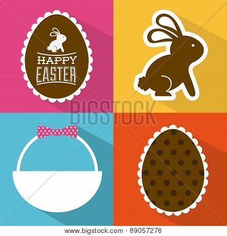 happy easter over colors background vector illustration