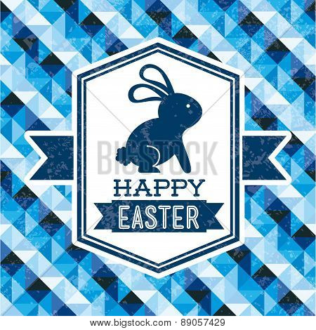 happy easter over blue background vector illustration
