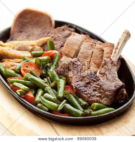 Grilled Foods - Meat with Vegetables