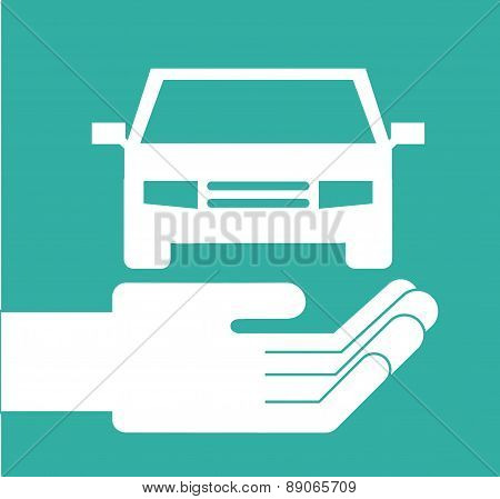 insurance design over green  background vector illustration
