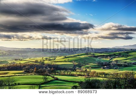 Rolling English countryside in Cumbria.
