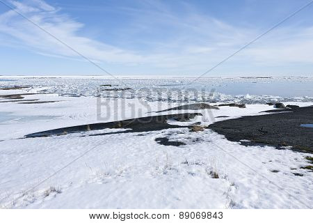 Shore of the Baltic Sea in March.