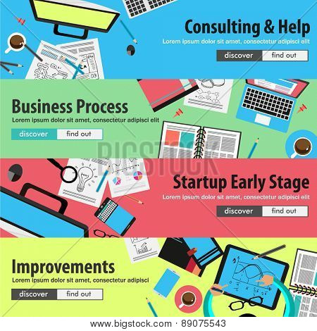 Flat design concepts for mobile marketing and money investments, consulting, team work, project management, brainstorming, research and development. Ideal for web banner and printed materials.