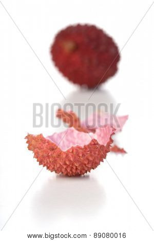 Lichee on white background - studio shot