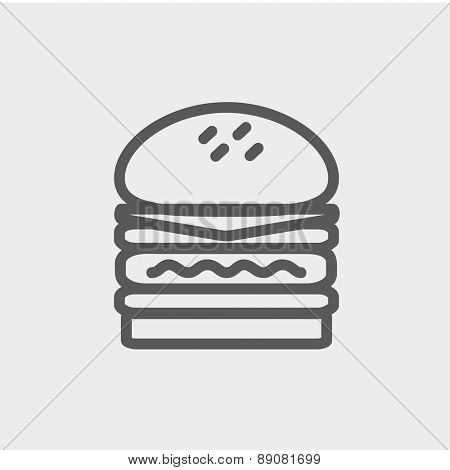 Double burger icon thin line for web and mobile, modern minimalistic flat design. Vector dark grey icon on light grey background.