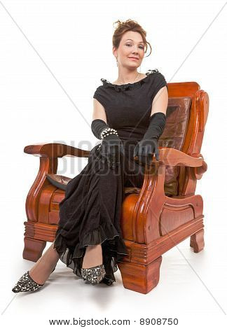 Retrato de uma senhora em estilo Retro