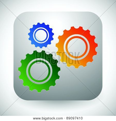 Gears, Cogwheels Icon, Graphics For Maintenance, Repair, Manufacturing And Development Concepts.