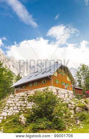 Aljaz Lodge in the Vrata Valley, Slovenia.