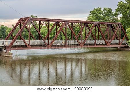 trestle on Katy Trail in Missouri near Mokane - 237 mile bike trail stretching across most of the state of Missouri converted from abandoned railroad