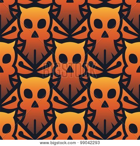 Halloween Skull Seamless Pattern