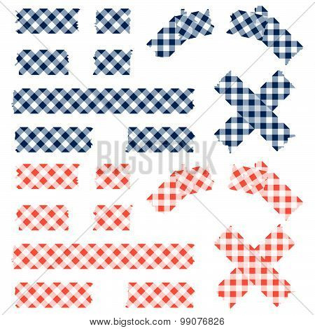 Tape Checkered Pattern - Blue And Red