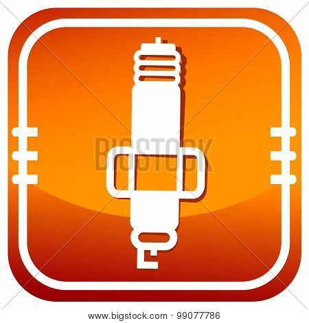 Sparkplug Single Orange Icon.