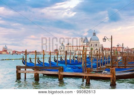Mooring for gondolas in Venice, Italy