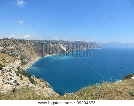 Blue seacoast of cape Fiolent