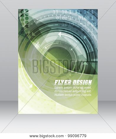 Abstract business flyer template with technological pattern, magazine, cover design or corporate ban