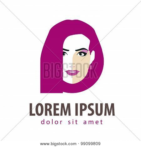 beauty salon vector logo design template. girl, young woman or fashion, makeup icon