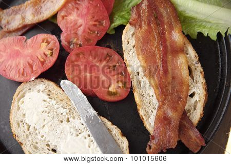 Ingredients for BLT sandwich