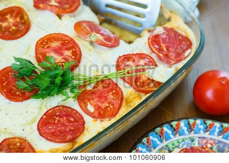 Moussaka - A Traditional Greek Dish With Tomato