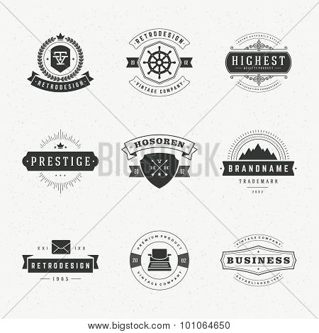 Retro Vintage Insignias or Logotypes set