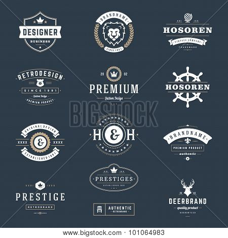 Retro Vintage Insignias or Logotypes set