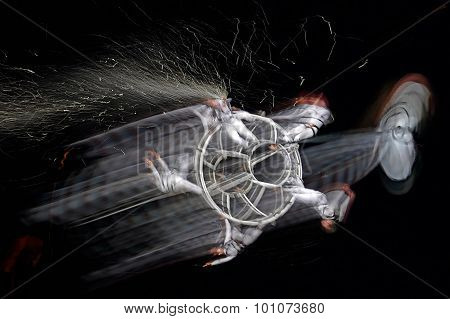 Abstract Movement In A Acrobatic Night Air Show 1