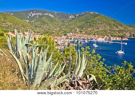 Town Of Komiza On Vis Island
