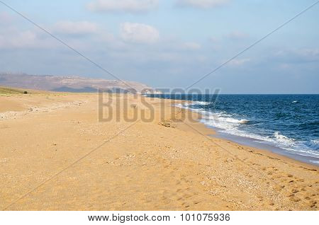 Deserted Sandy Beach On The Black Sea