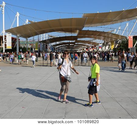 Milan, Italy - 8Th September, 2015. Expo Milano. Main Street Called Decumano