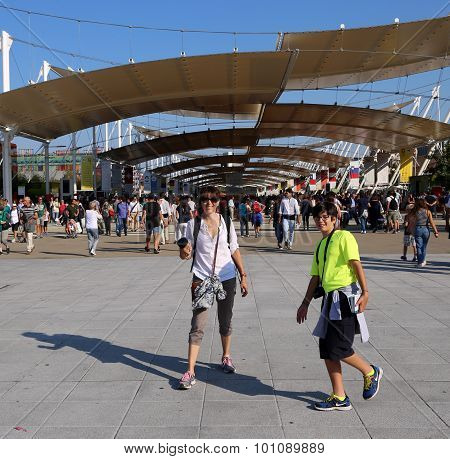Milan, Italy - 8Th September, 2015. Expo Milano. Main Street Called Decumano