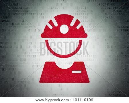Manufacuring concept: Factory Worker on Digital Paper background