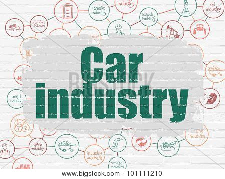 Manufacuring concept: Car Industry on wall background